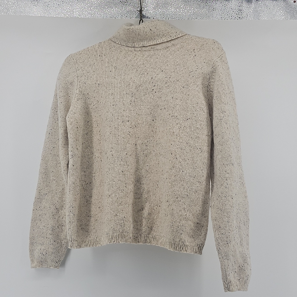 L.L. Bean Cream Speckled Turtleneck Sweater‎